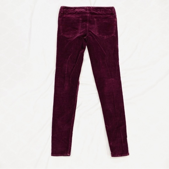 American Eagle Outfitters Super Stretch Corduroy Burgundy Purple Jeggings - Picture 4 of 4